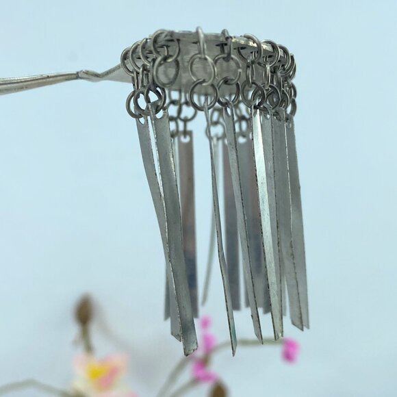 Silver Metal Kanzashi Ogi Bira Traditional Hair Accessory Nihongami GS516 main image 6